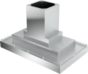 Contemporary Island Hood with Double Rectangle, Magic Lung® Blower