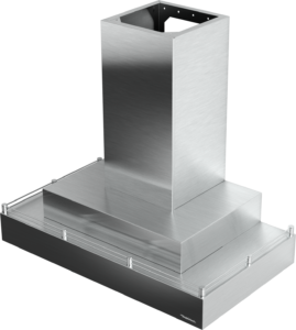 Contemporary Wall Mount Hood with Double Rectangle, Magic Lung® Blower